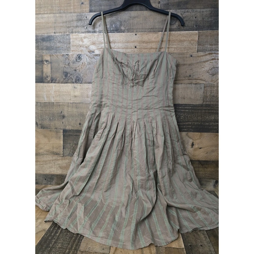 Isaac Mizrahi Pleated Corset Cotton Dress Women 12 Boho Fairy Cottagecore Lined